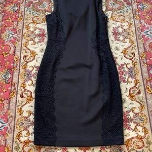 Women A Line Black Lace 6 Cocktail Holiday Dress W/Ruffled Back Micheal Kors
